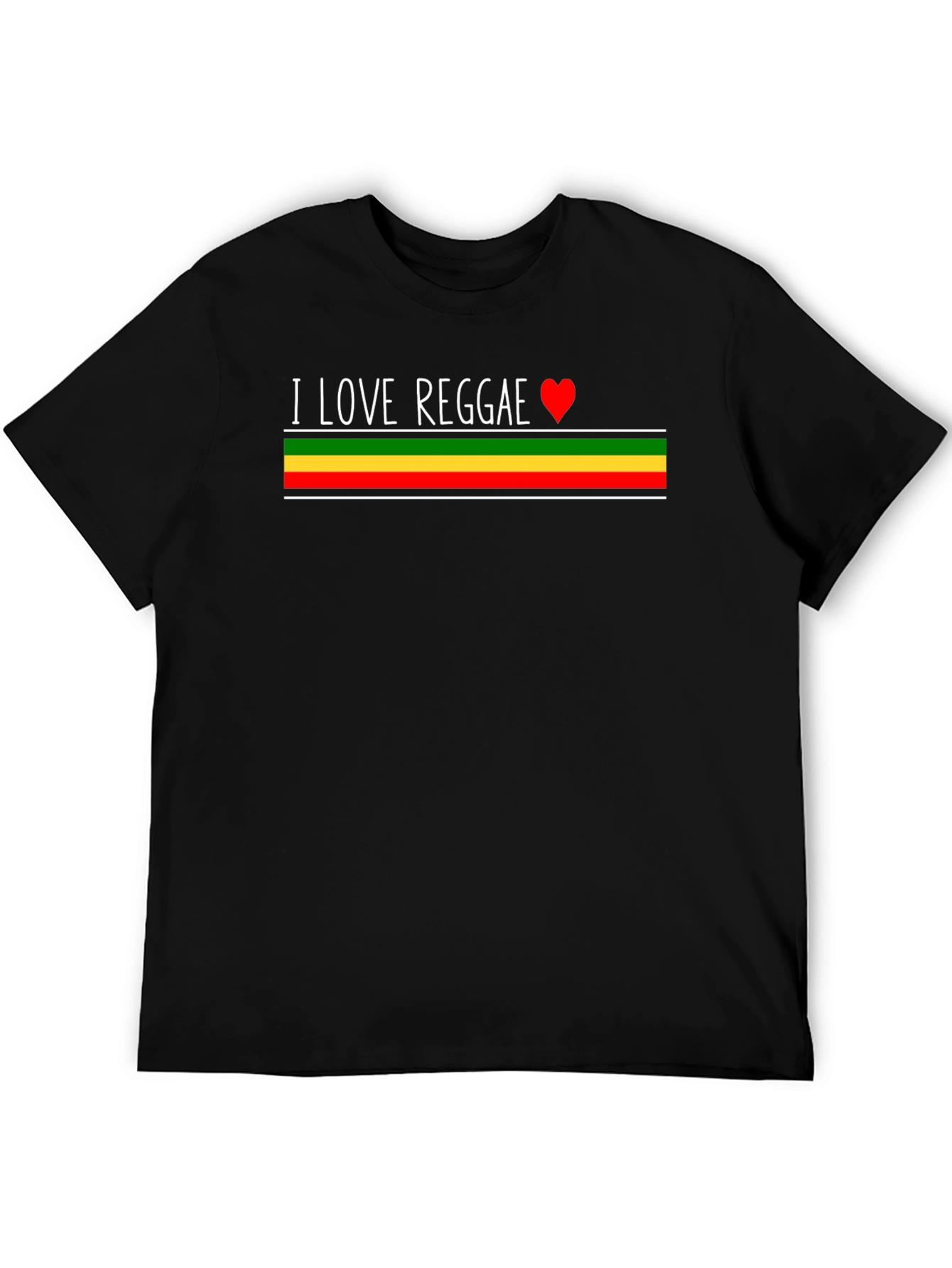 I Love Reggae T-Shirt - Rasta Colors Design