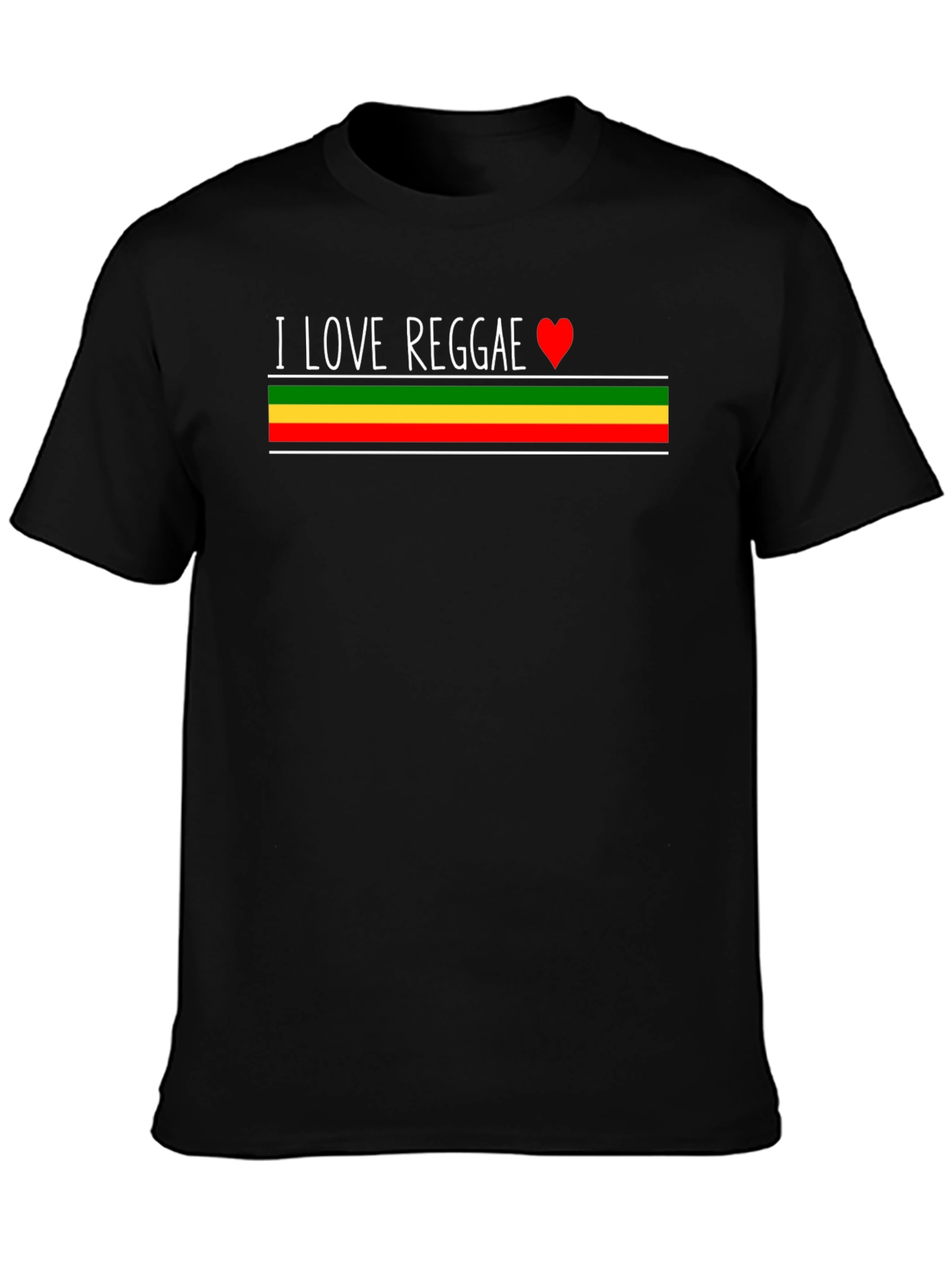 I Love Reggae T-Shirt - Rasta Colors Design