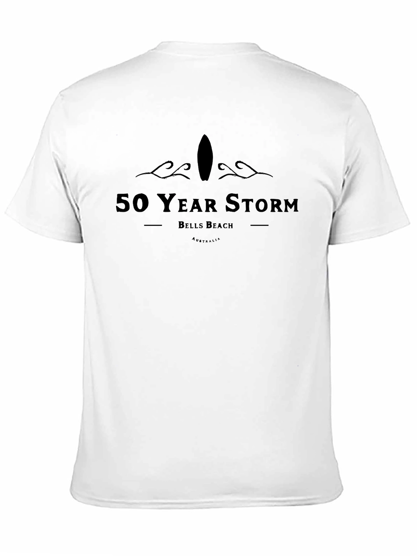 50 Year Storm Bells Beach Black T-Shirt