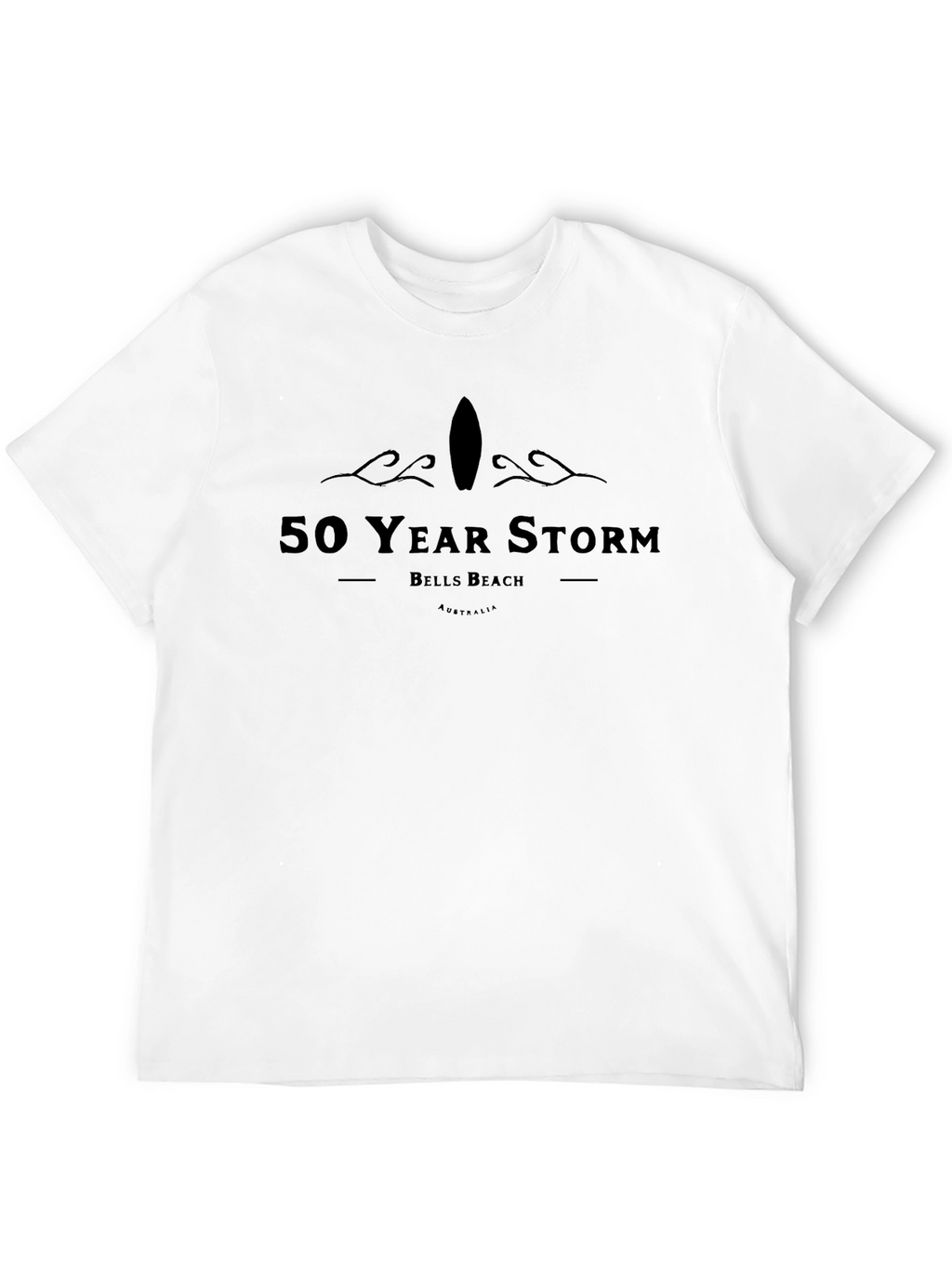 50 Year Storm Bells Beach Black T-Shirt