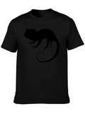 Chameleon Graphic Tee - Stylish Mens Black T-Shirt