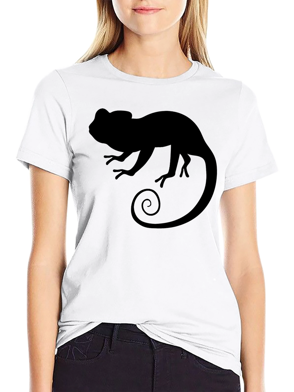Chameleon Graphic Tee - Stylish Mens Black T-Shirt