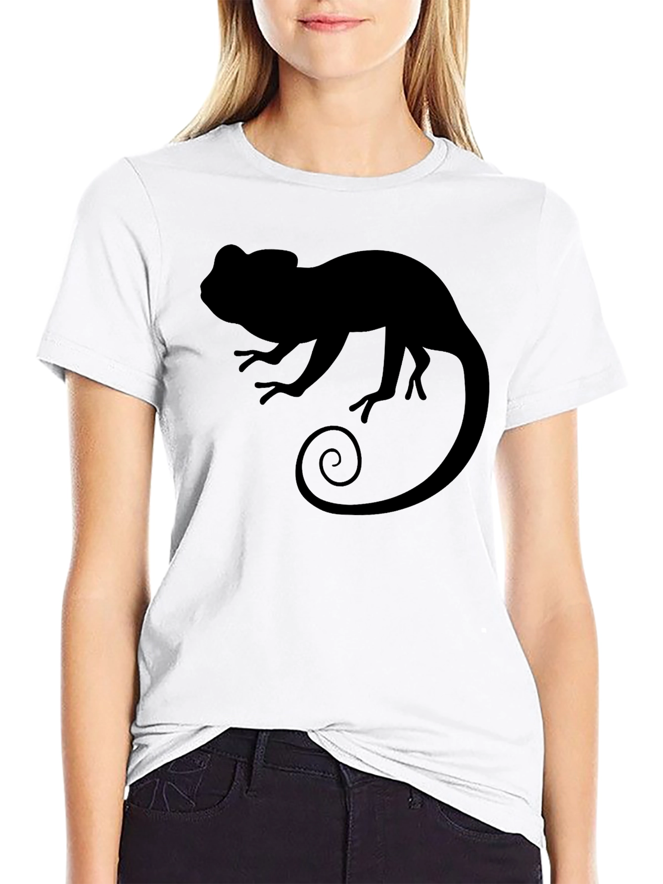 Chameleon Graphic Tee - Stylish Mens Black T-Shirt