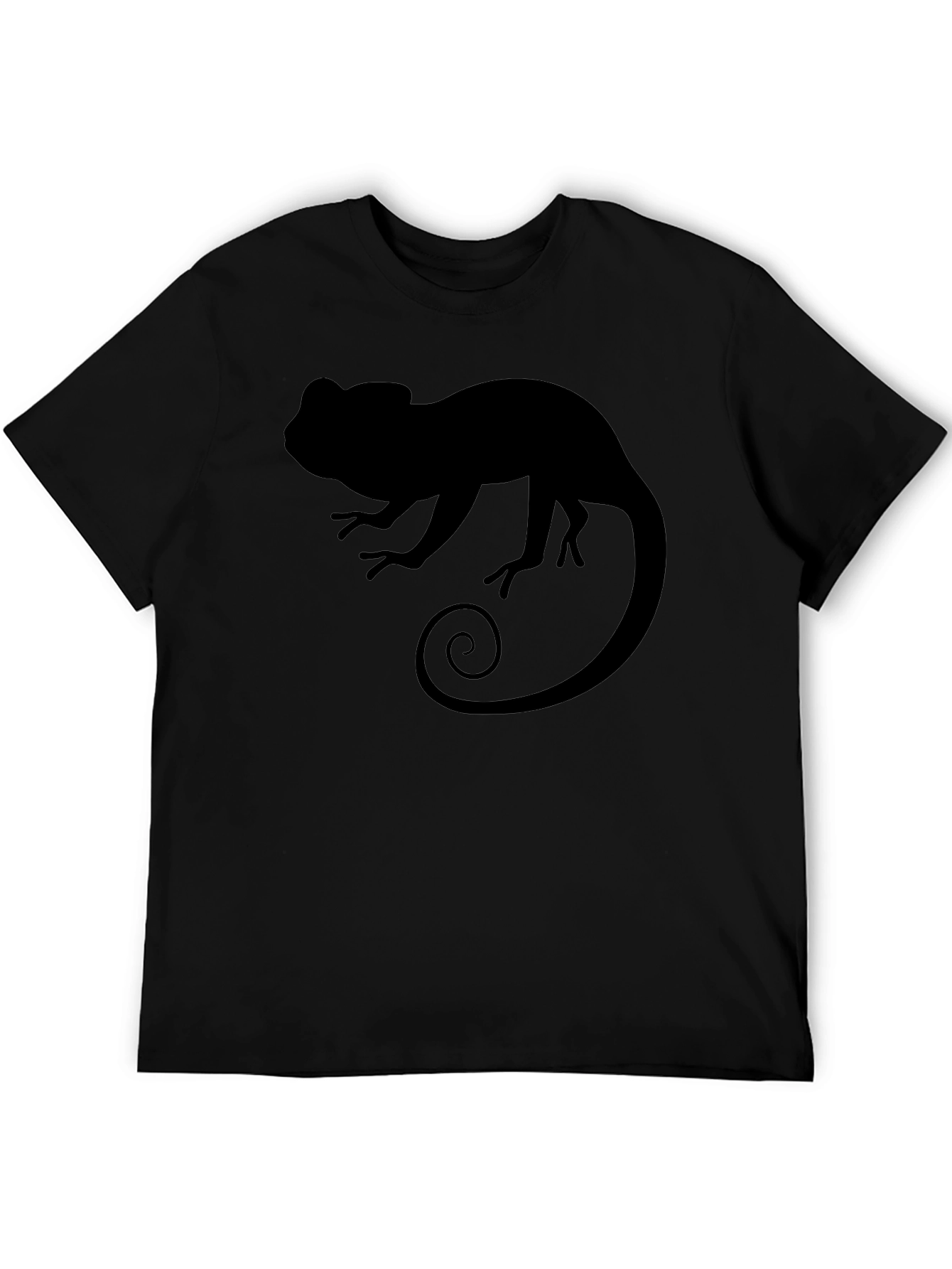 Chameleon Graphic Tee - Stylish Mens Black T-Shirt