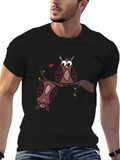 Owl Love Graphic Tee - Black Unisex T-Shirt