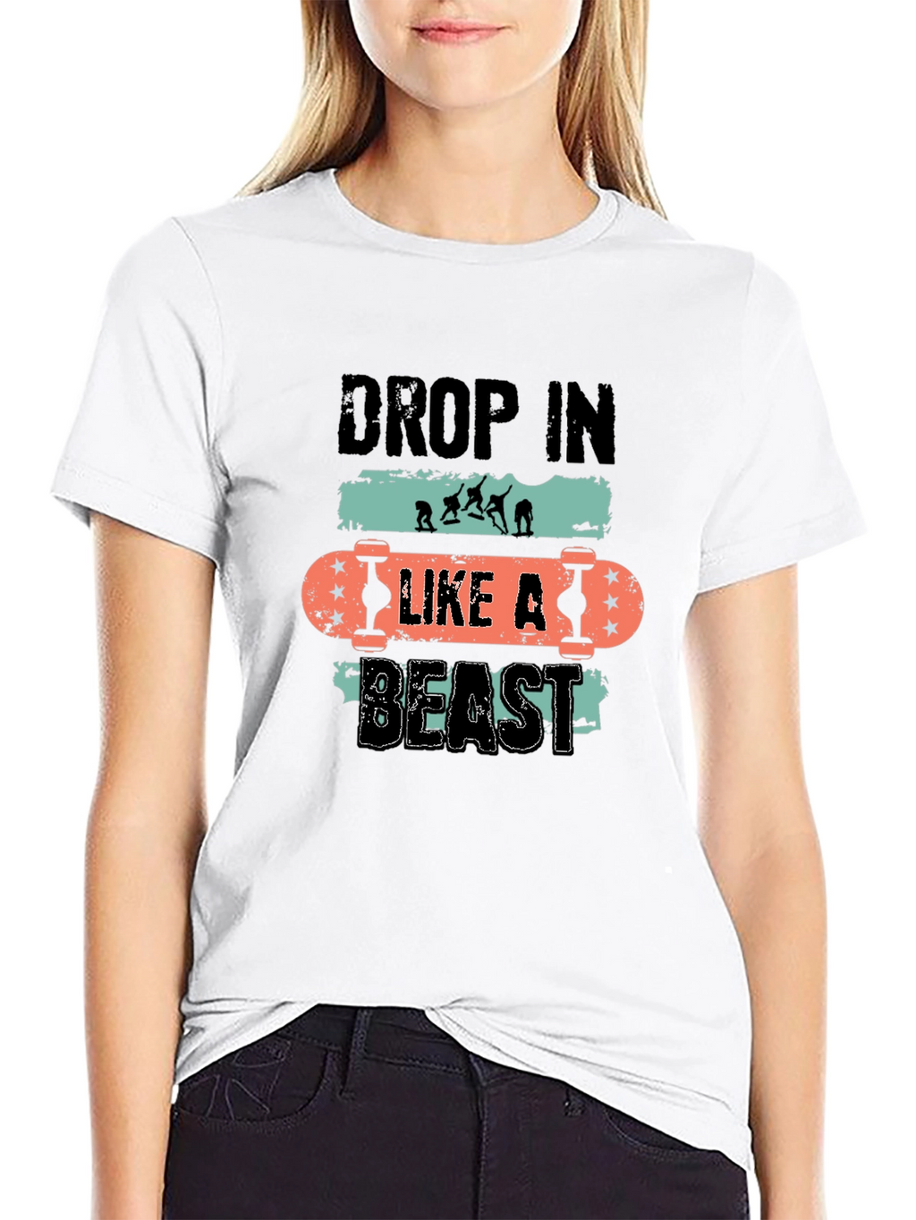 Drop In Like A Beast Skateboard T-Shirt
