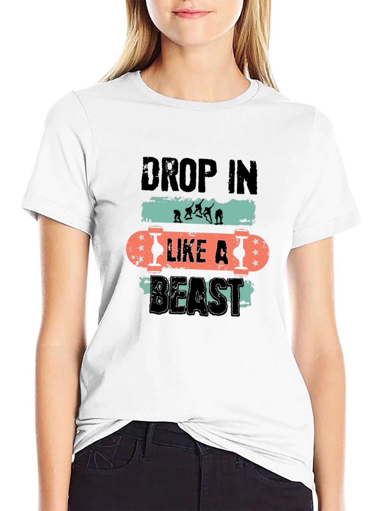 Drop In Like A Beast Skateboard T-Shirt