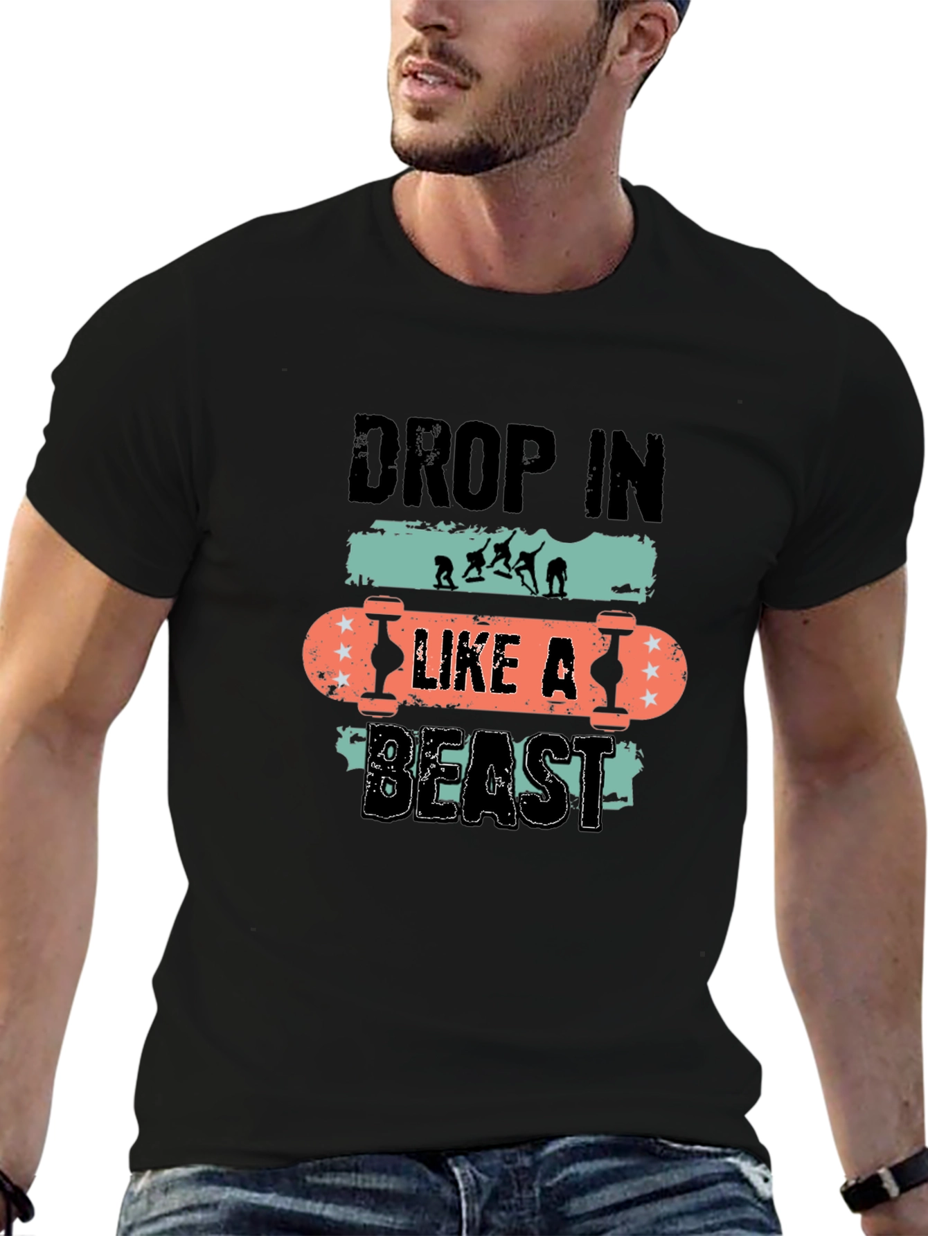 Drop In Like A Beast Skateboard T-Shirt