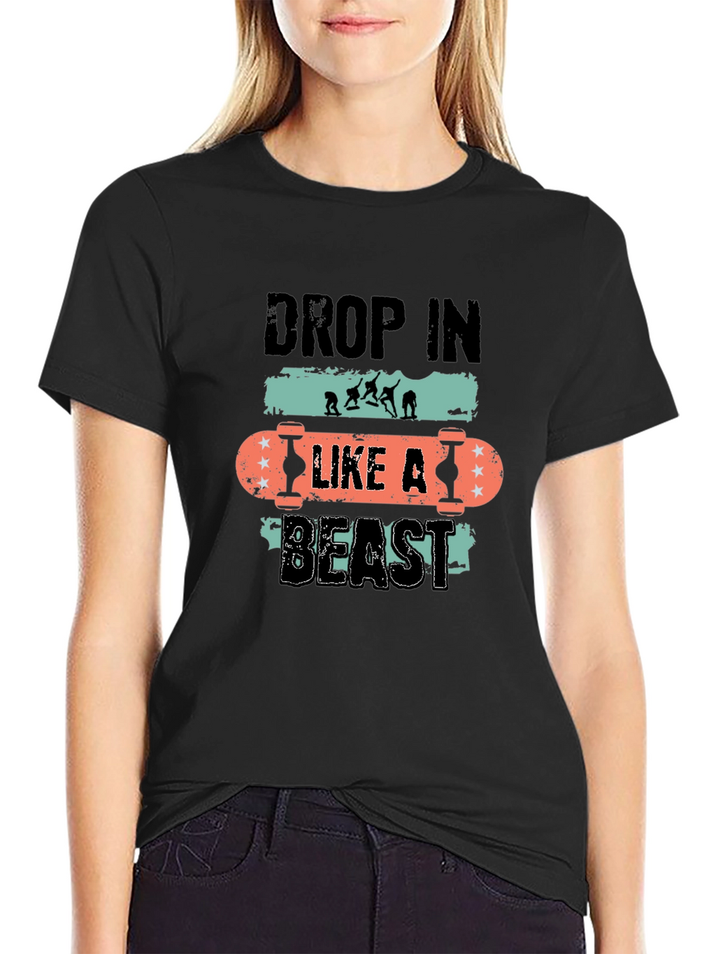 Drop In Like A Beast Skateboard T-Shirt