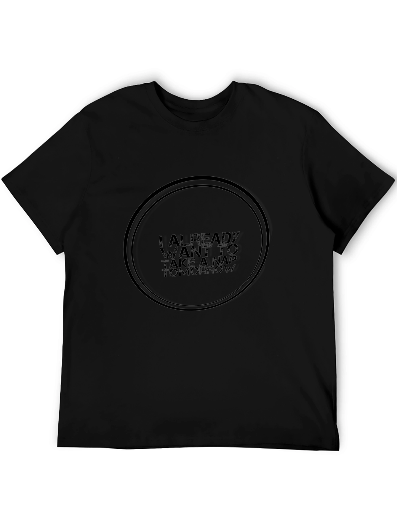 Funny Nap Tomorrow Black Graphic Tee