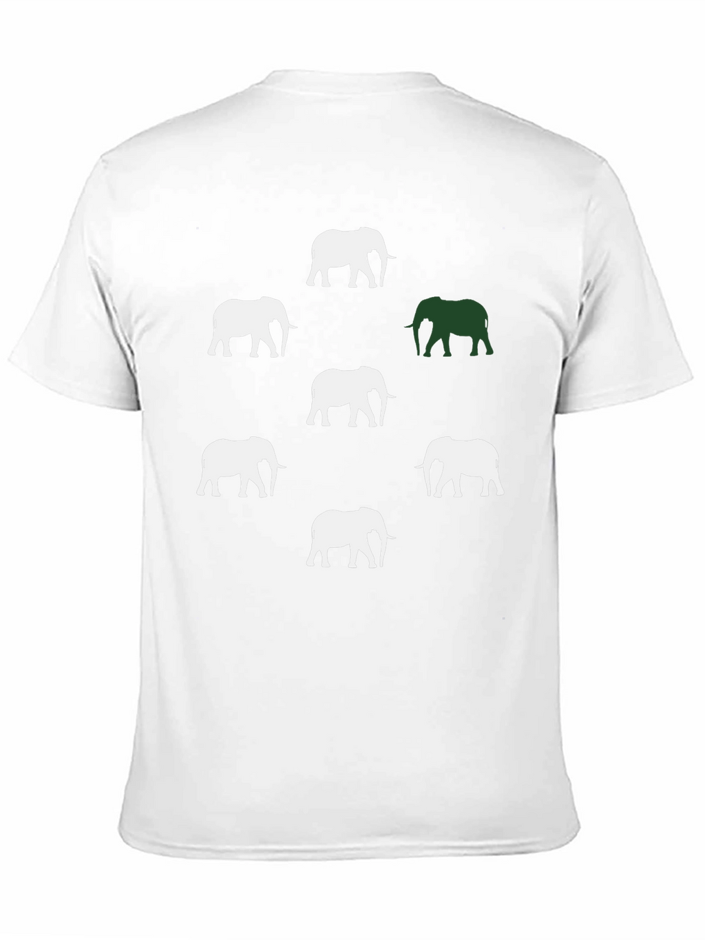 Elephant Pattern Graphic Tee - Black