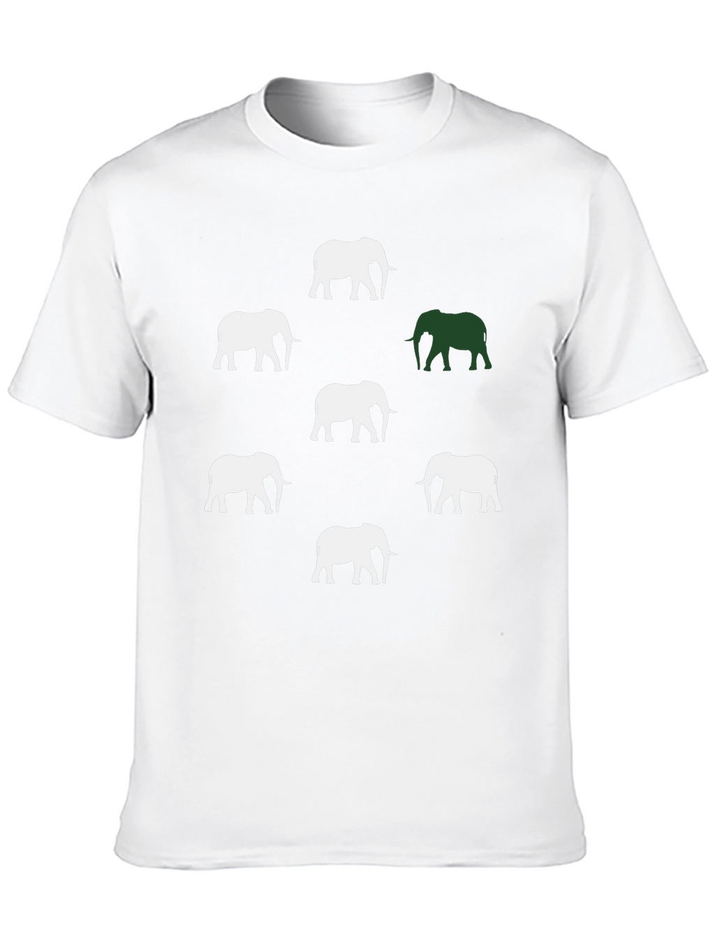 Elephant Pattern Graphic Tee - Black