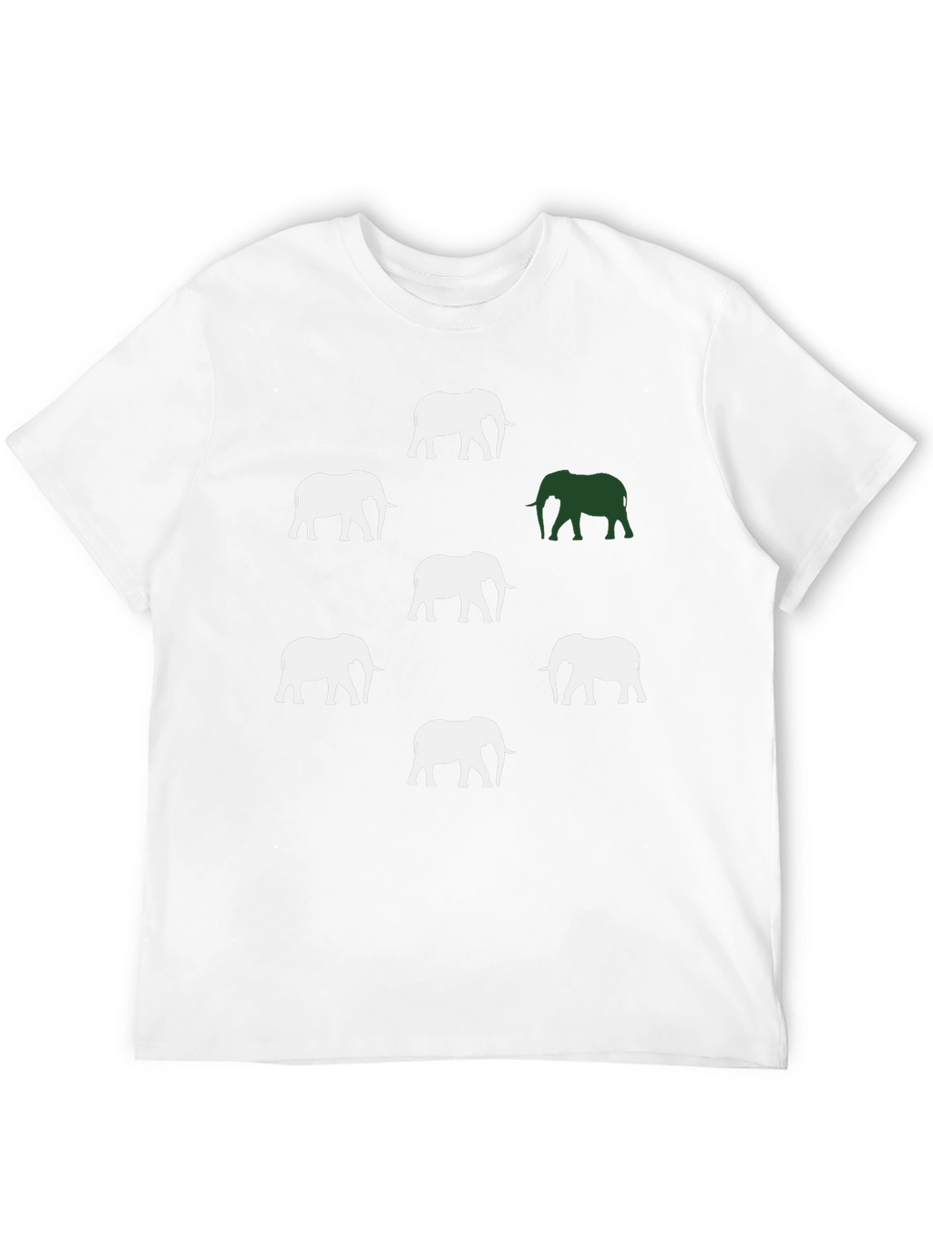 Elephant Pattern Graphic Tee - Black