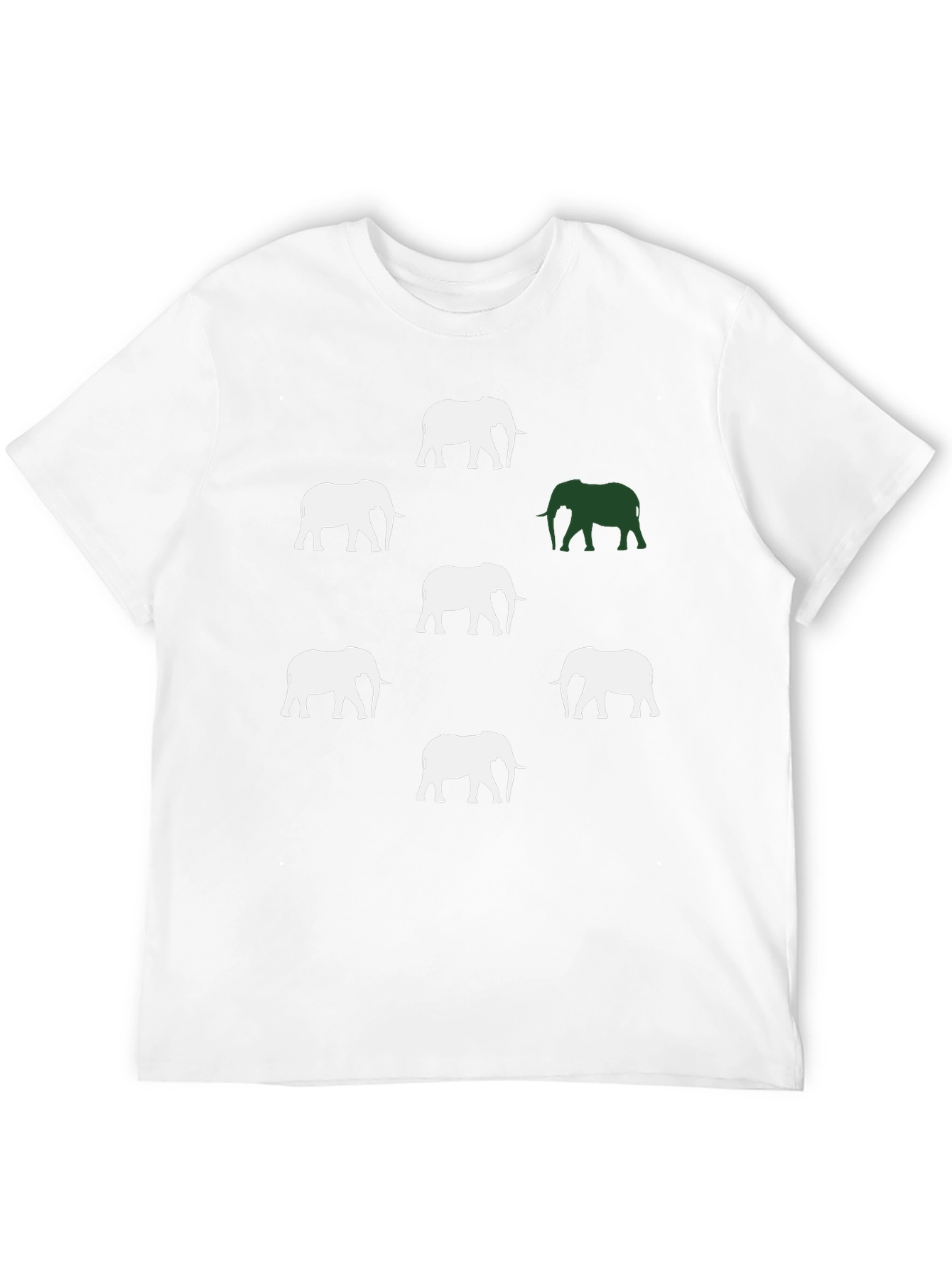 Elephant Pattern Graphic Tee - Black