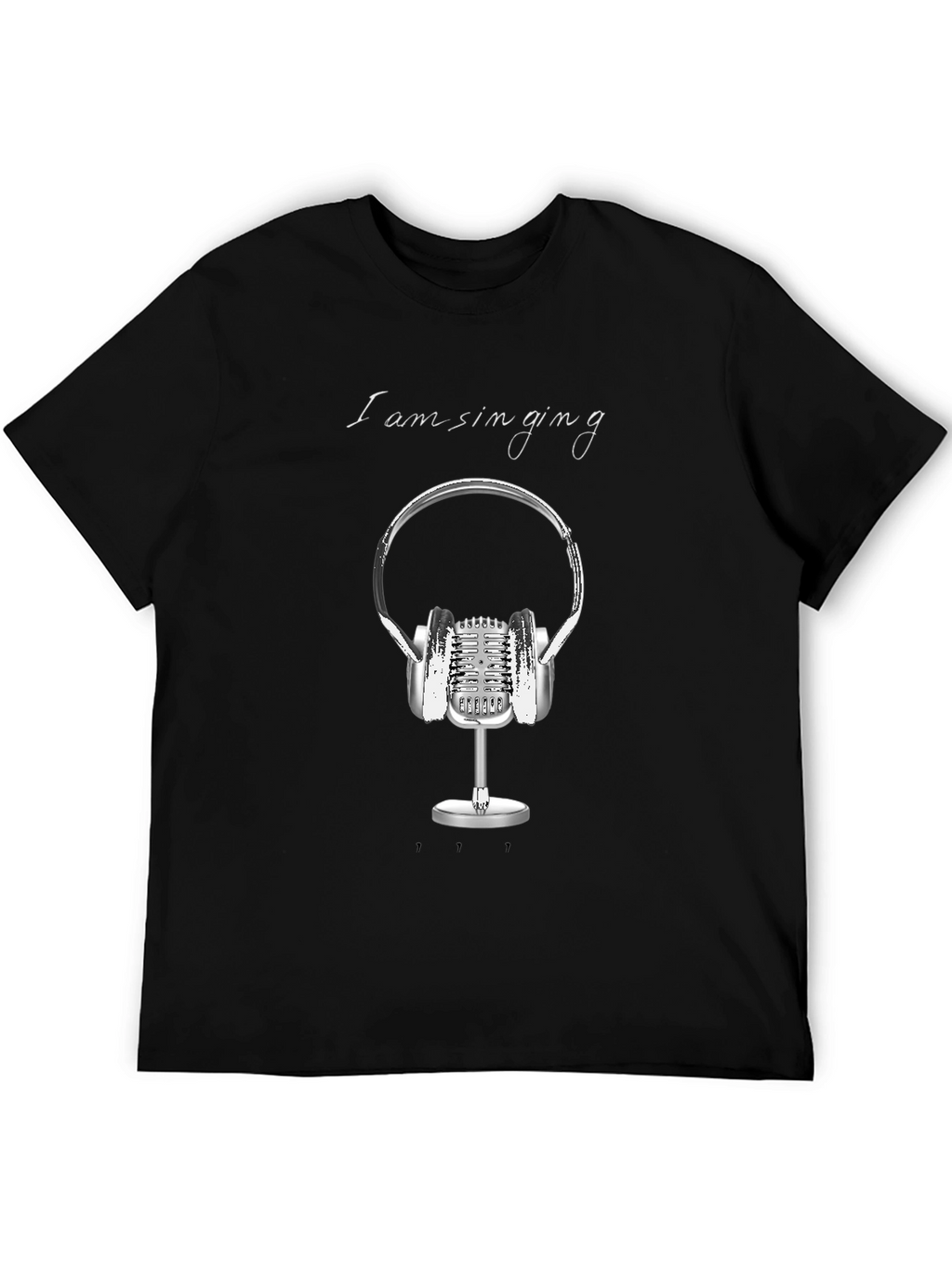 Singing Graphic Tee - Black Cotton T-Shirt