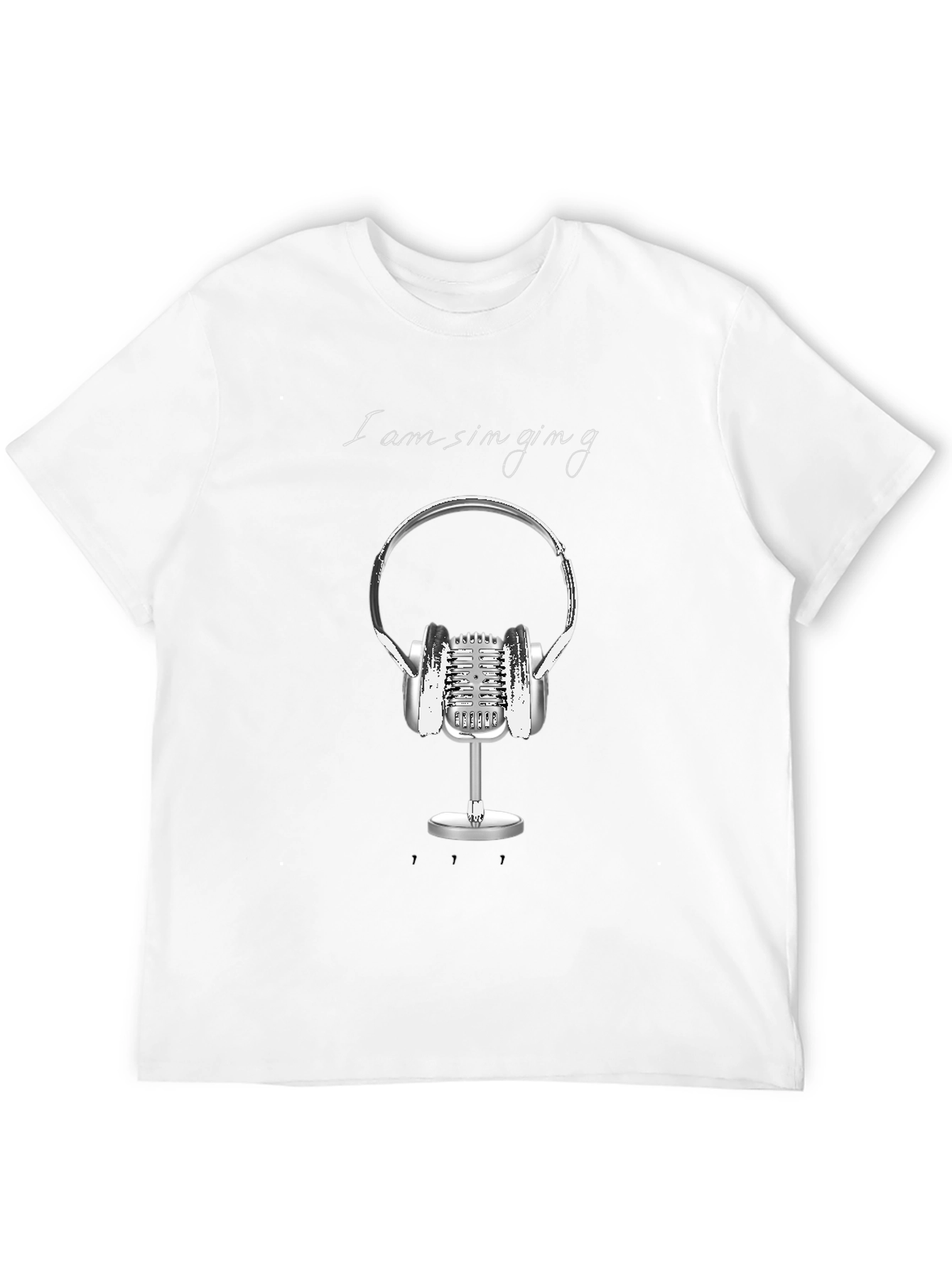 Singing Graphic Tee - Black Cotton T-Shirt