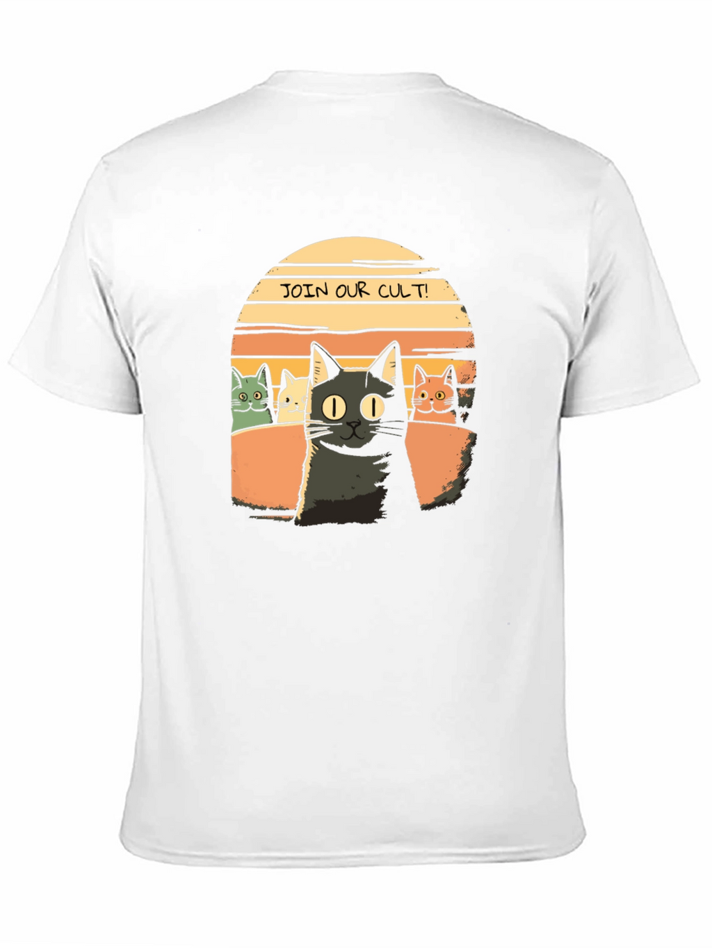 Join Our Cult! Cat Graphic Black T-Shirt