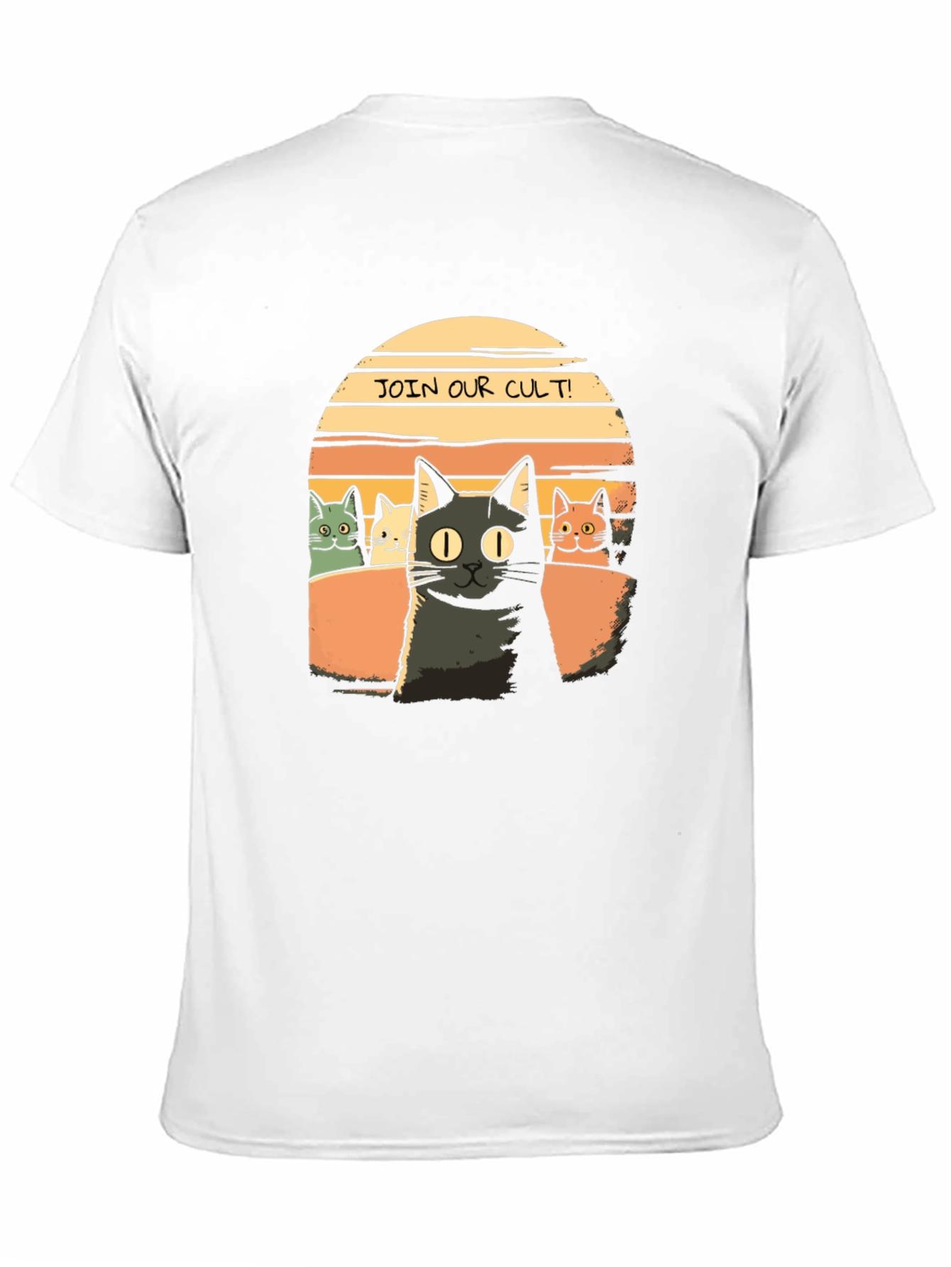 Join Our Cult! Cat Graphic Black T-Shirt