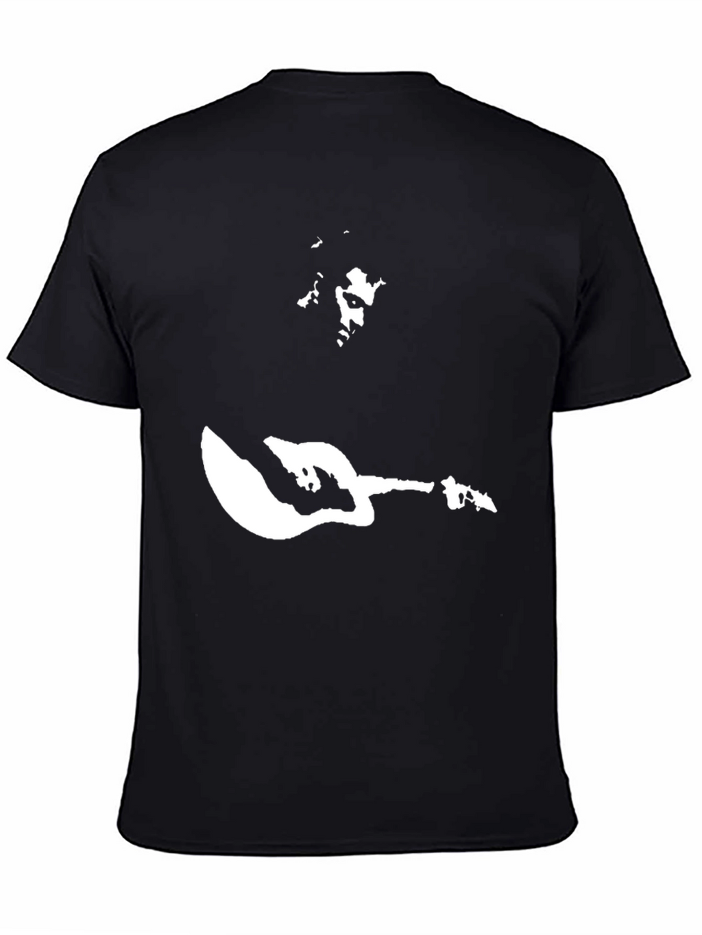 Black T-Shirt with Musician Graphic Print