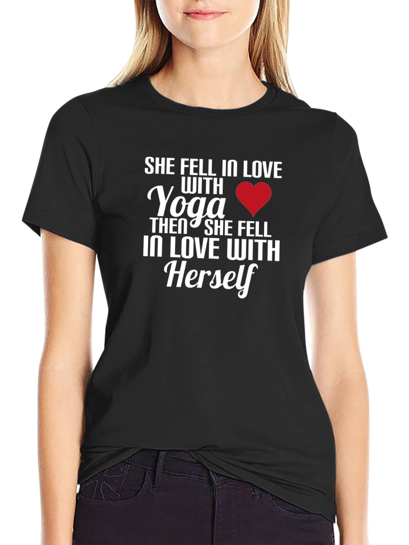 Yoga Lover Graphic Tee: She Fell In Love