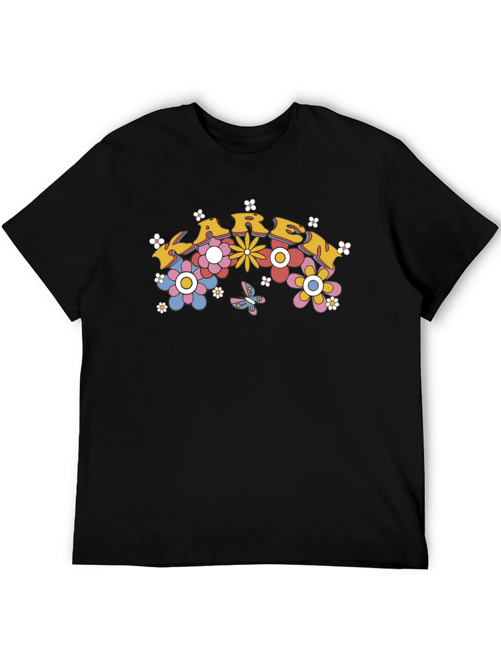 Retro Floral Karen T-Shirt - Groovy Design
