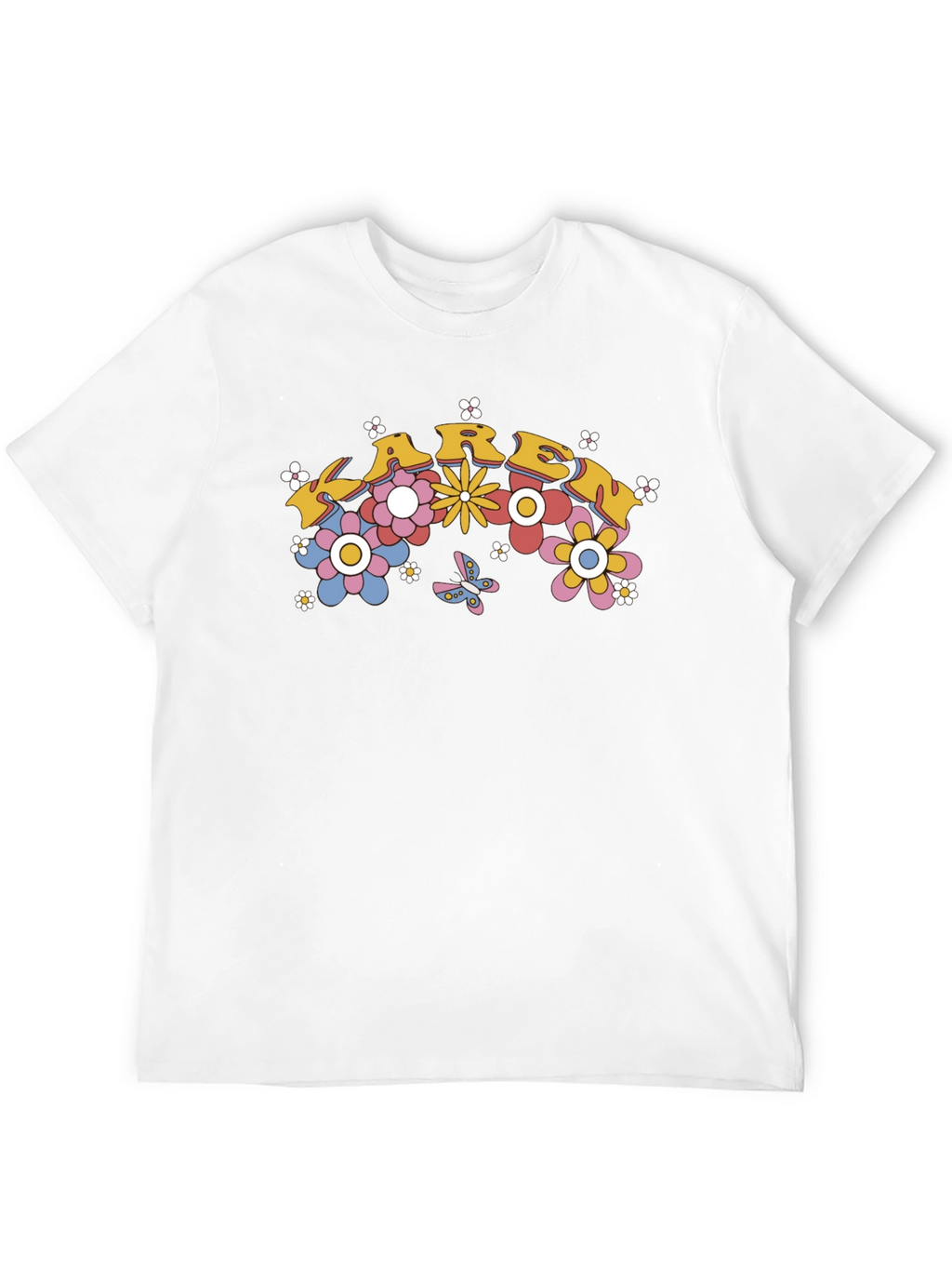 Retro Floral Karen T-Shirt - Groovy Design