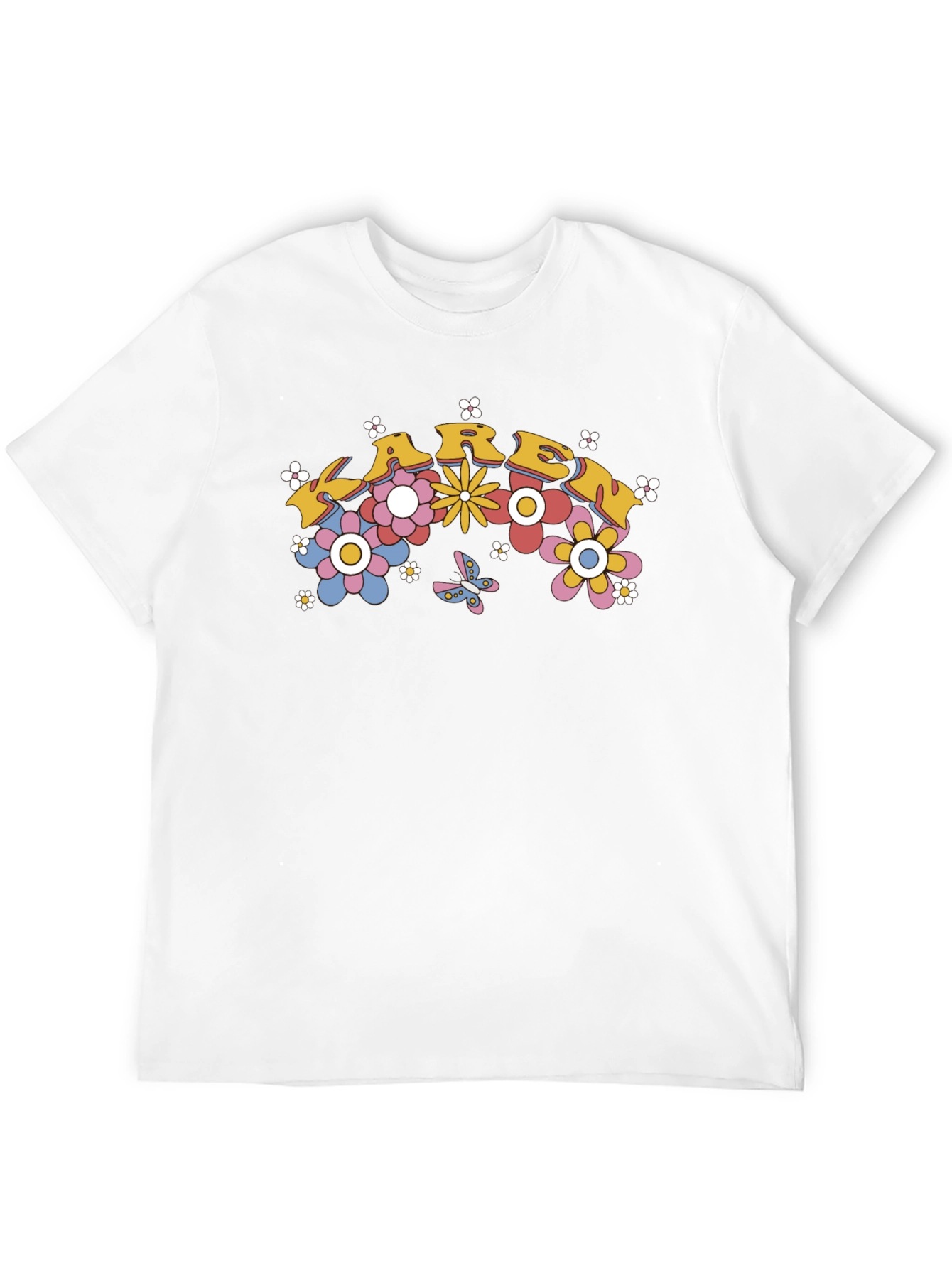 Retro Floral Karen T-Shirt - Groovy Design