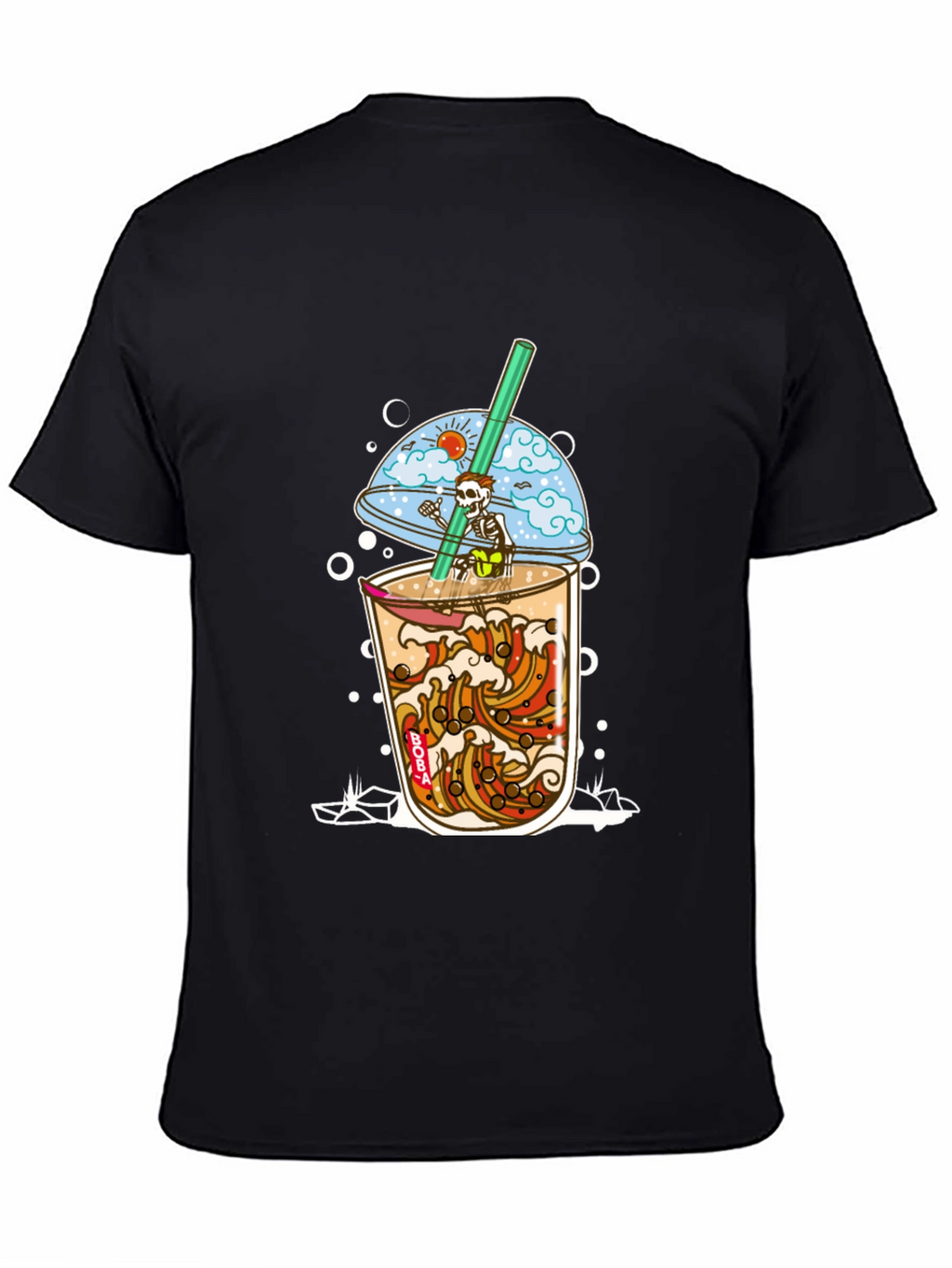 Boba Skeleton T-Shirt - Beach Vibe Graphic Tee
