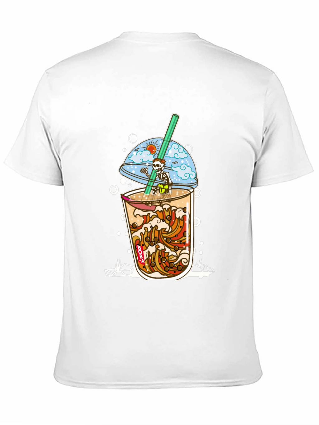 Boba Skeleton T-Shirt - Beach Vibe Graphic Tee