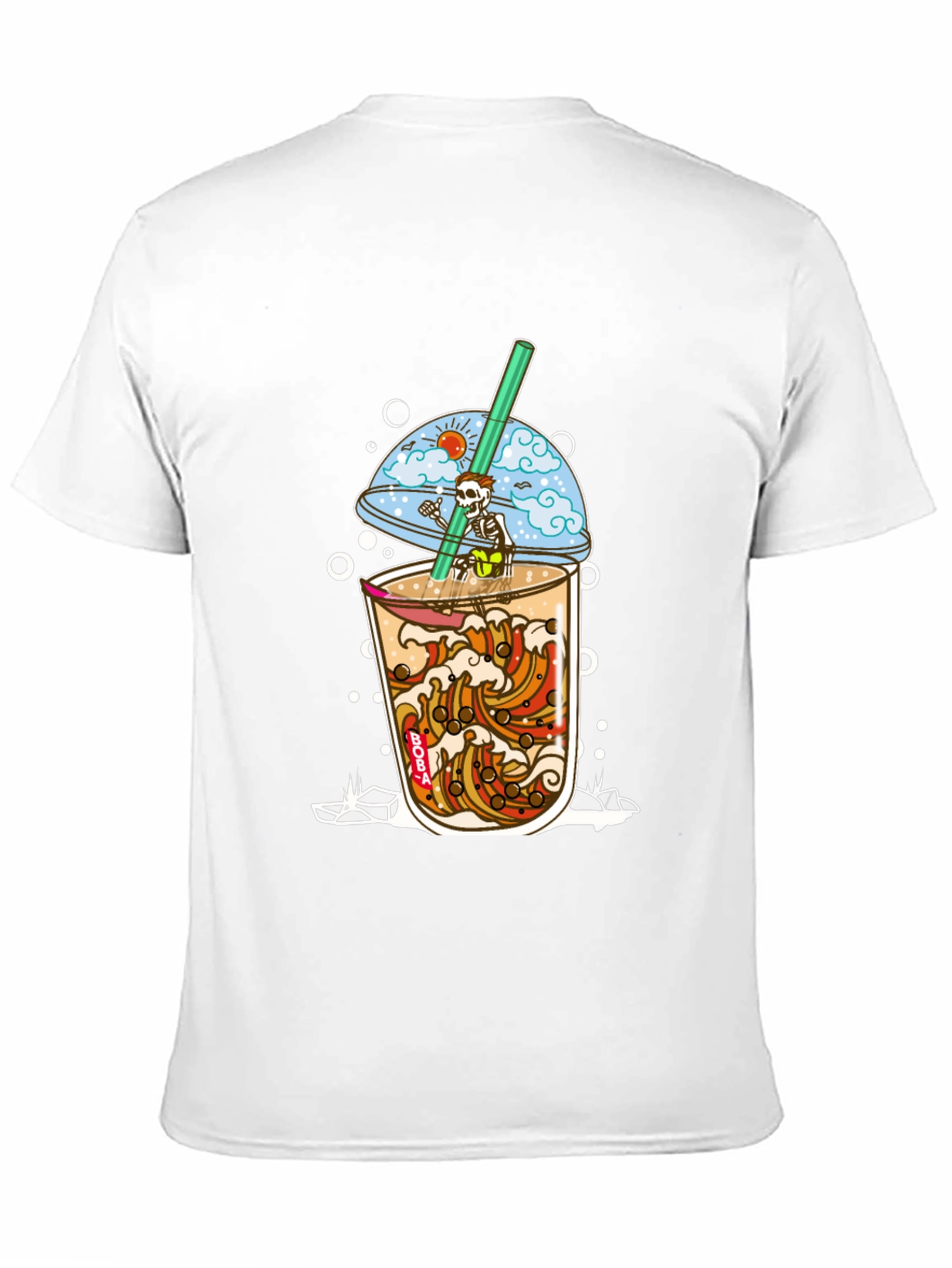 Boba Skeleton T-Shirt - Beach Vibe Graphic Tee