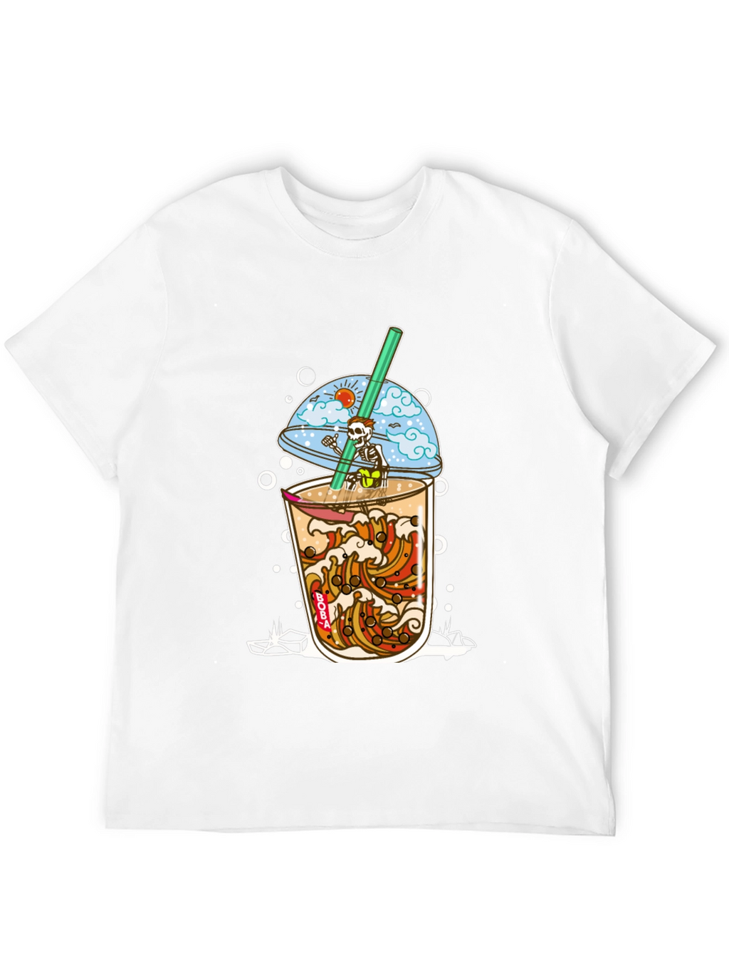 Boba Skeleton T-Shirt - Beach Vibe Graphic Tee