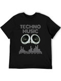 Techno Music Graphic Tee - DJ Speaker Design