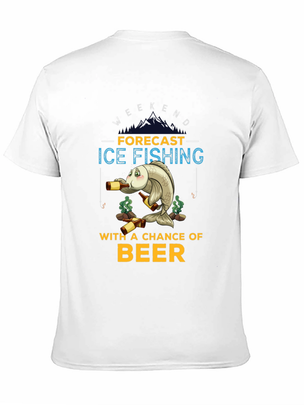 Ice Fishing & Beer Graphic T-Shirt