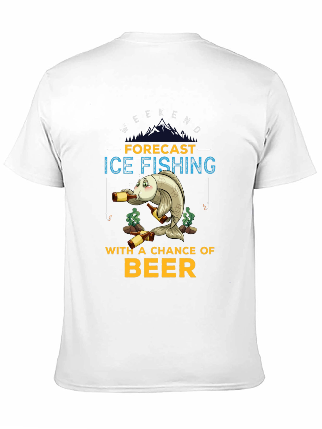 Ice Fishing & Beer Graphic T-Shirt