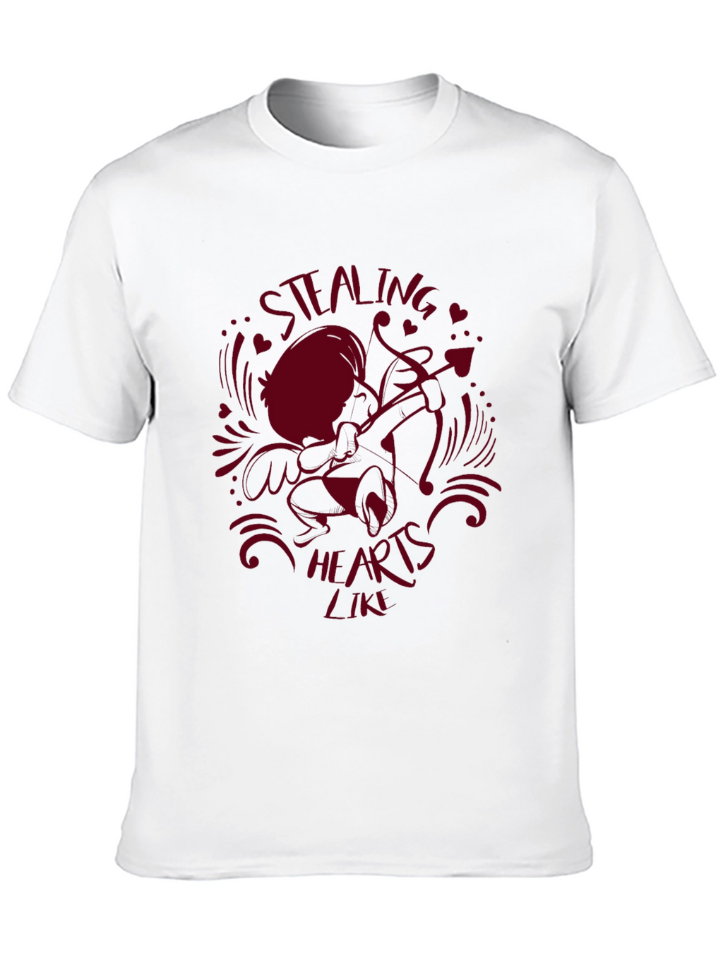 Stealing Hearts Cupid Graphic Tee - Valentines Day Shirt