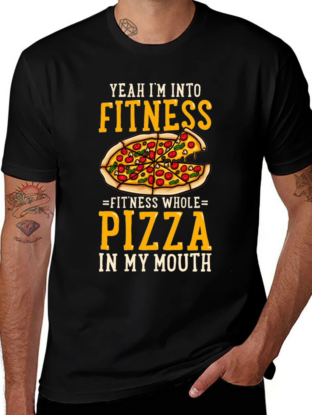 Funny Pizza Fitness T-Shirt