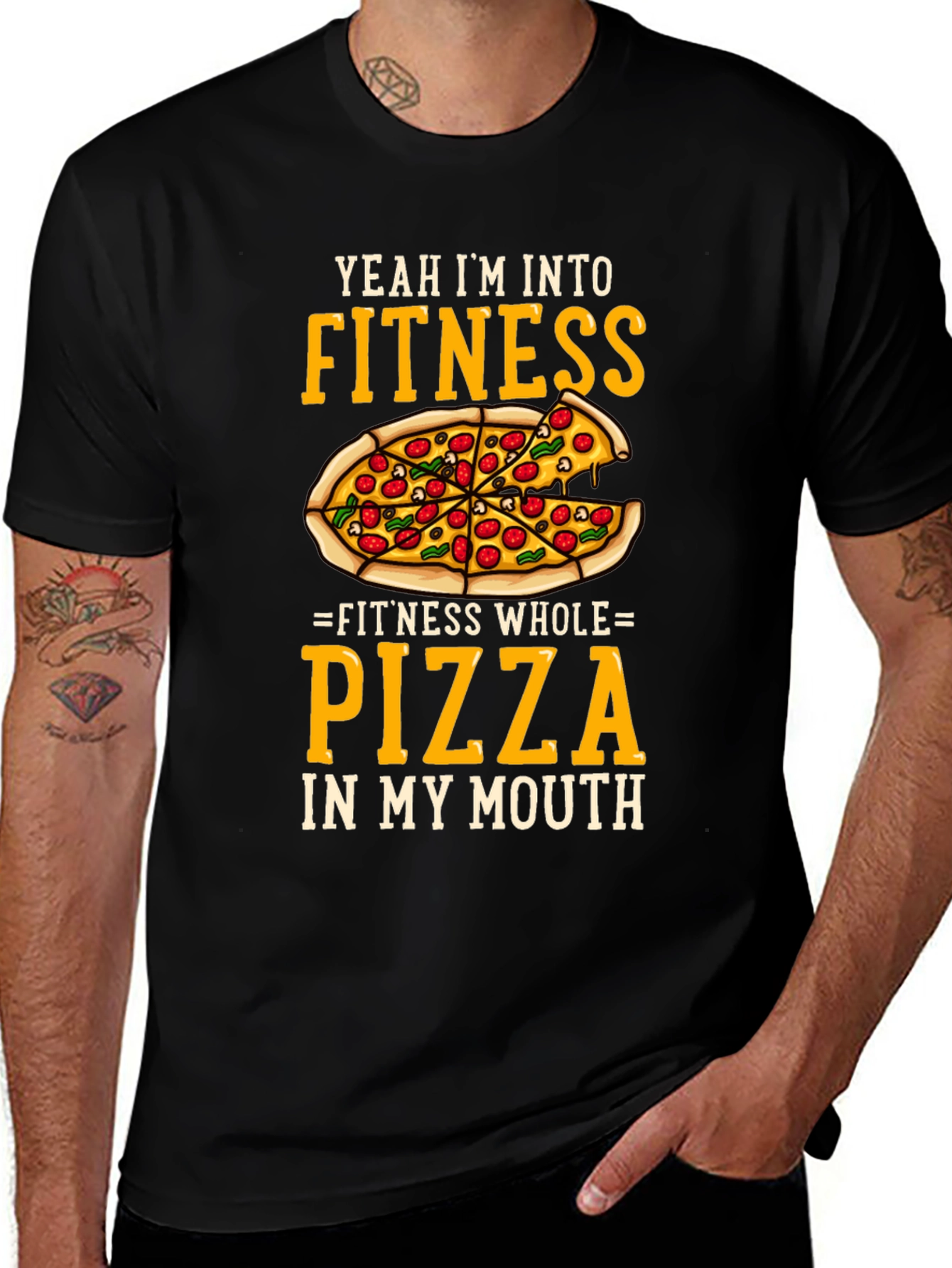 Funny Pizza Fitness T-Shirt