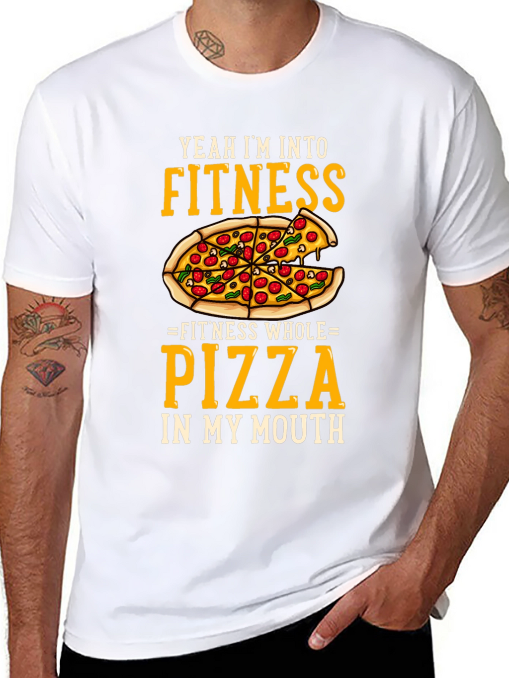 Funny Pizza Fitness T-Shirt