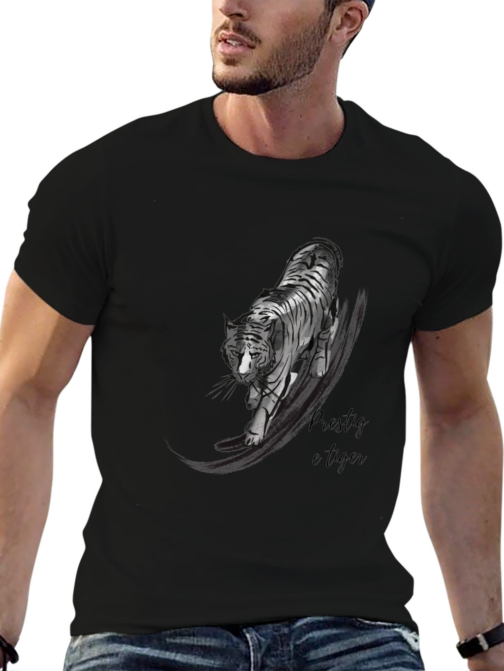Black Tiger Graphic T-Shirt