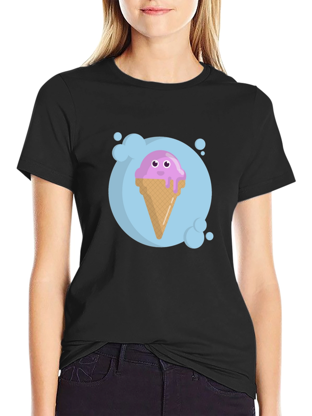 Cute Ice Cream Cone Graphic T-Shirt