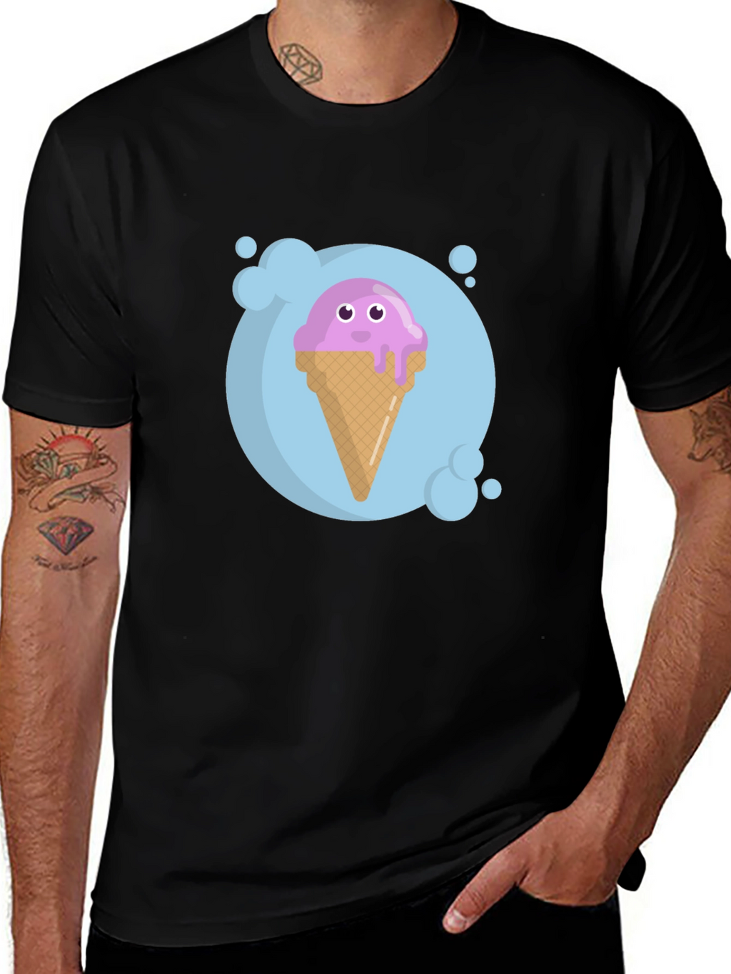 Cute Ice Cream Cone Graphic T-Shirt