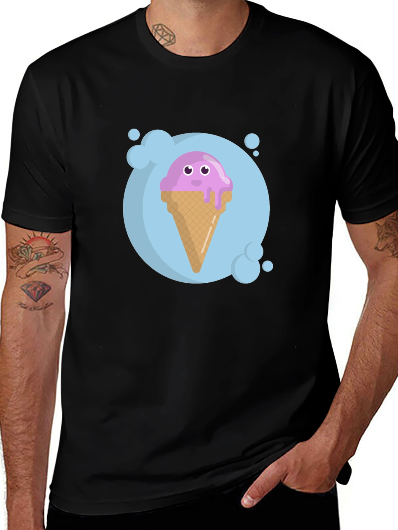 Cute Ice Cream Cone Graphic T-Shirt