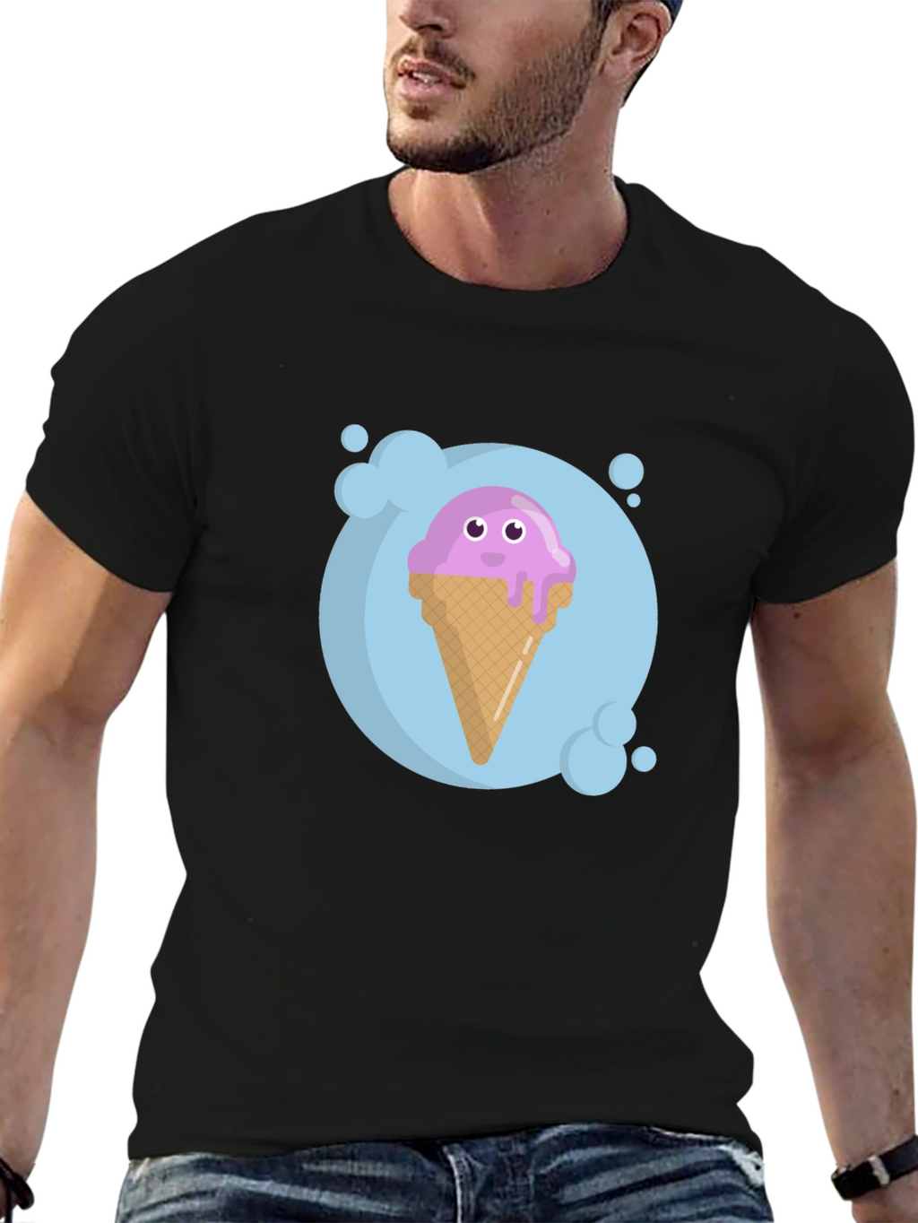 Cute Ice Cream Cone Graphic T-Shirt