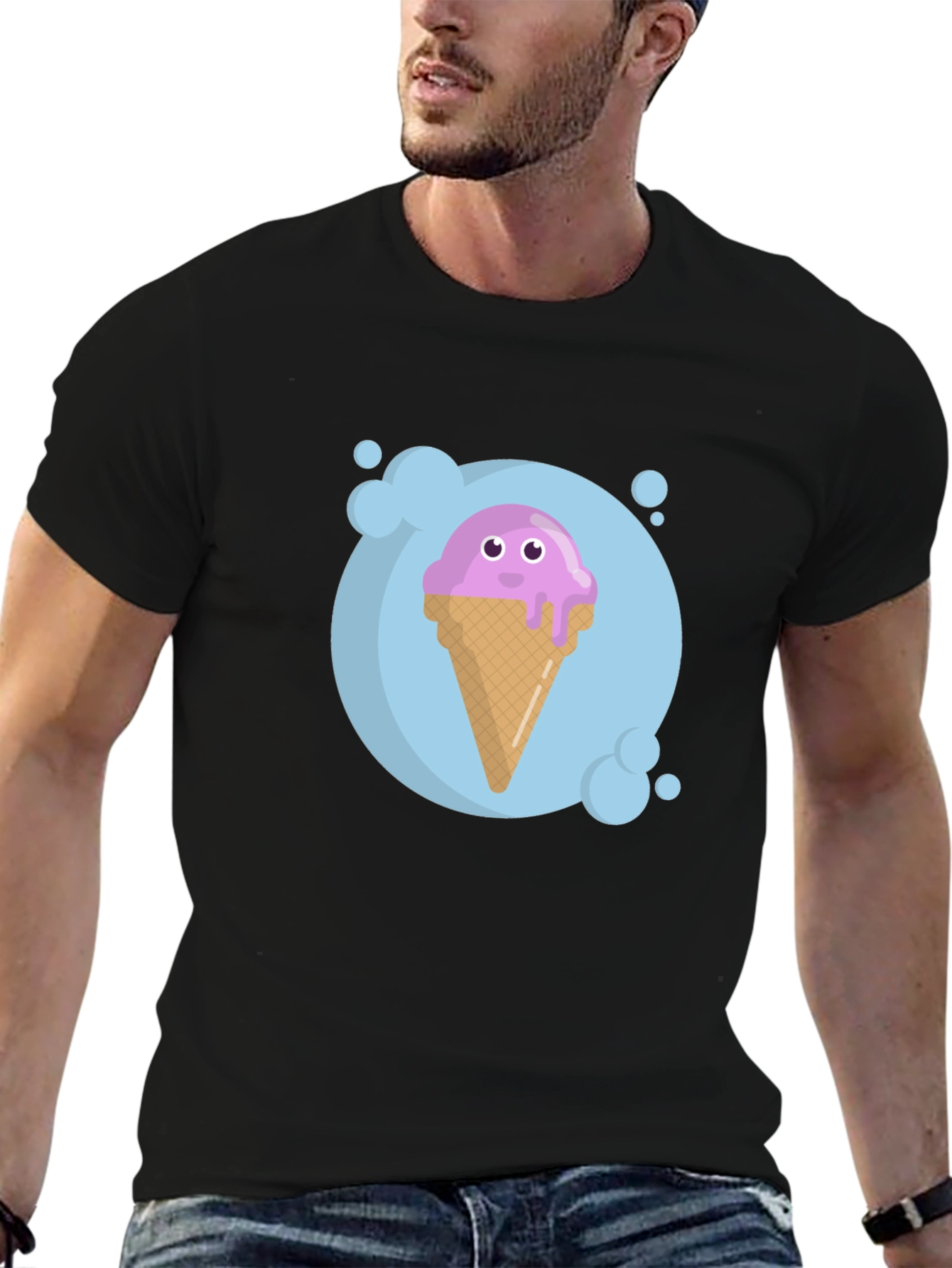 Cute Ice Cream Cone Graphic T-Shirt