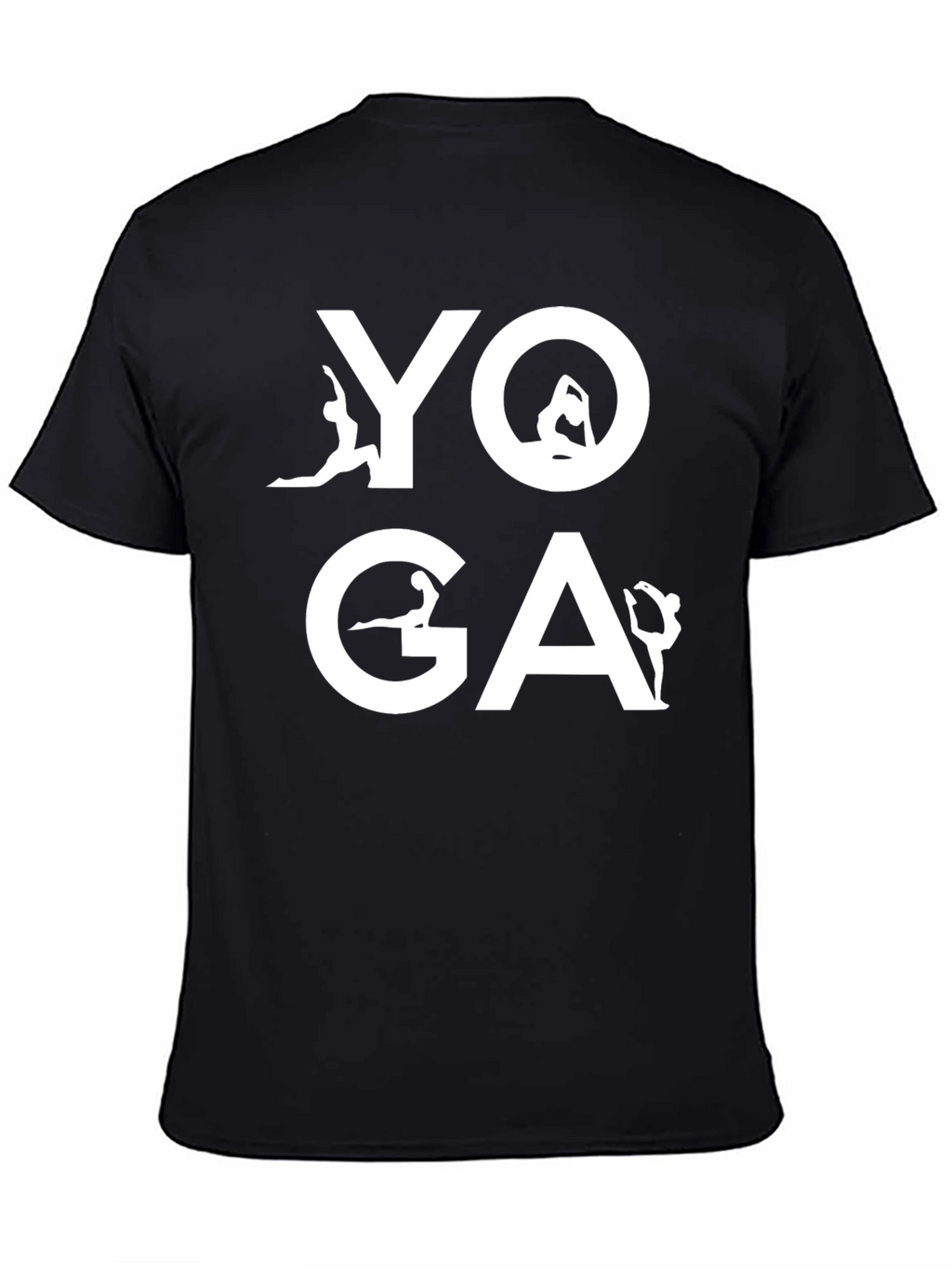Yoga Pose Graphic Tee - Black Cotton Comfort