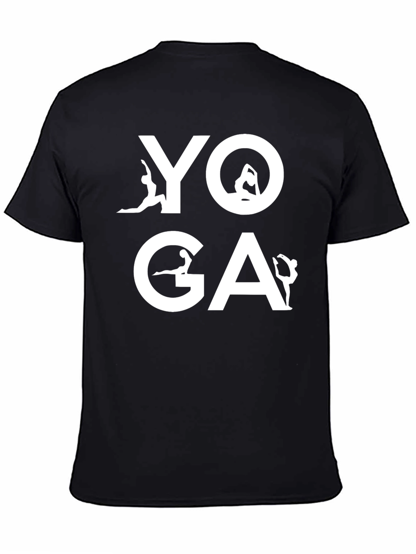 Yoga Pose Graphic Tee - Black Cotton Comfort