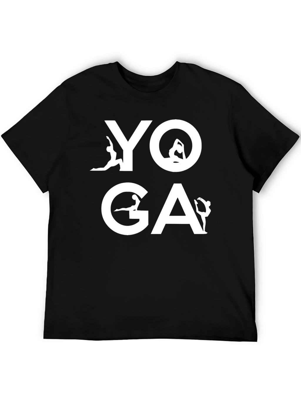 Yoga Pose Graphic Tee - Black Cotton Comfort