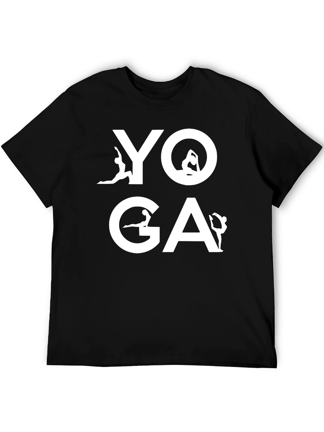 Yoga Pose Graphic Tee - Black Cotton Comfort