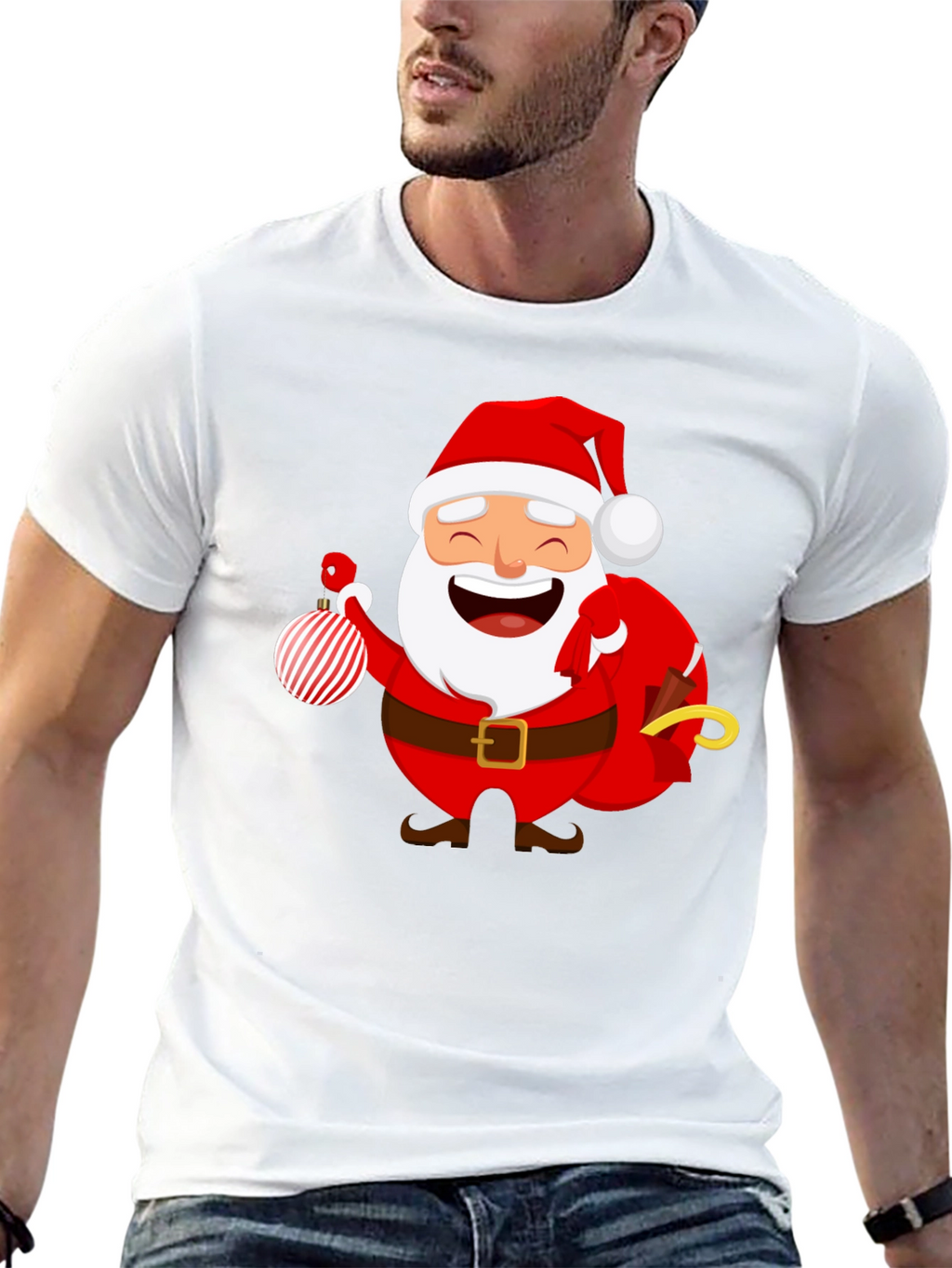 Festive Santa Graphic T-Shirt