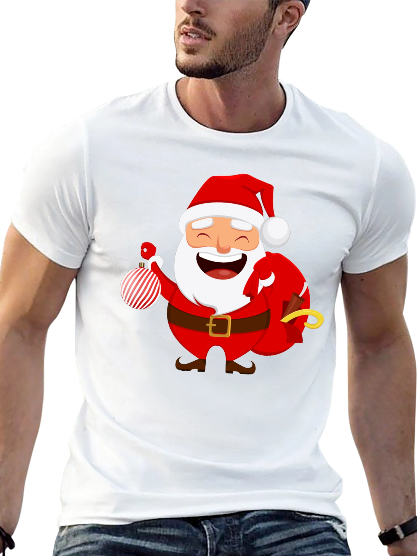 Festive Santa Graphic T-Shirt